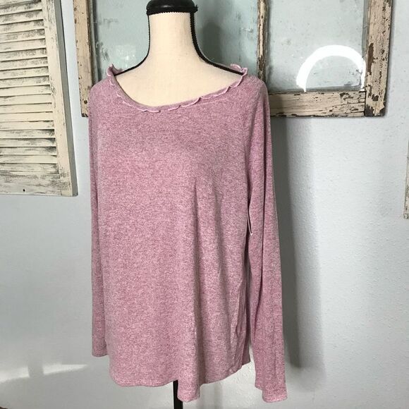 Gibson Buckle Knit Mauve Soft Sweater Women's Long Sleeve Size Large - Picture 2 of 9